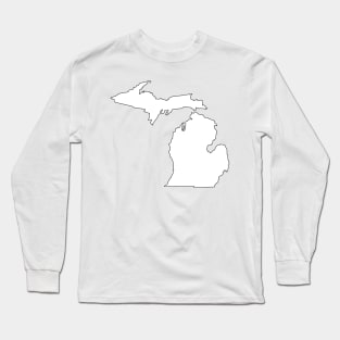 Michigan in White Long Sleeve T-Shirt